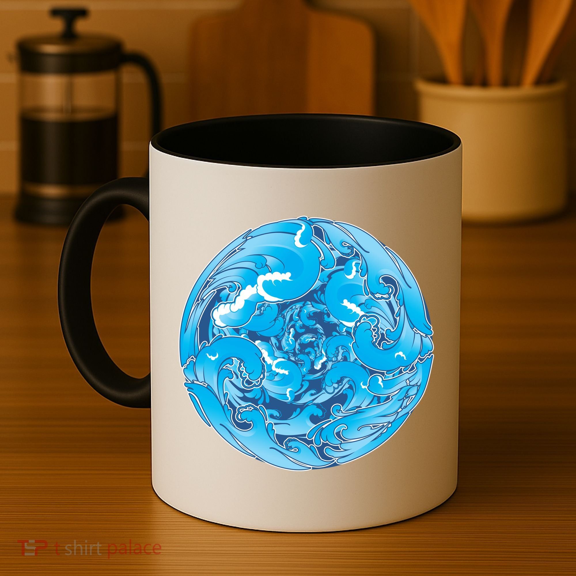 Great Wave Water Ball Emblem Coffee Mug