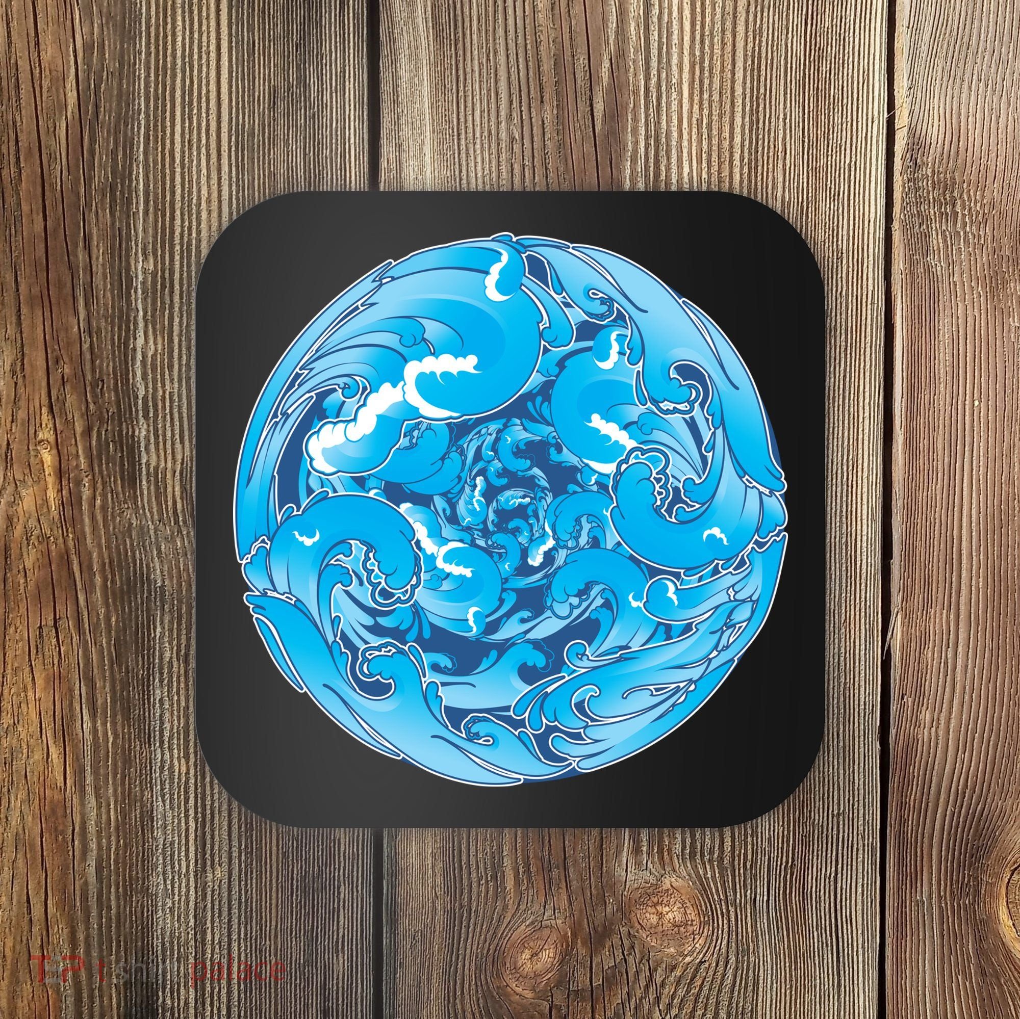 Great Wave Water Ball Emblem Coaster