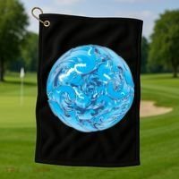 Great Wave Water Ball Emblem Golf Towel thumb 1