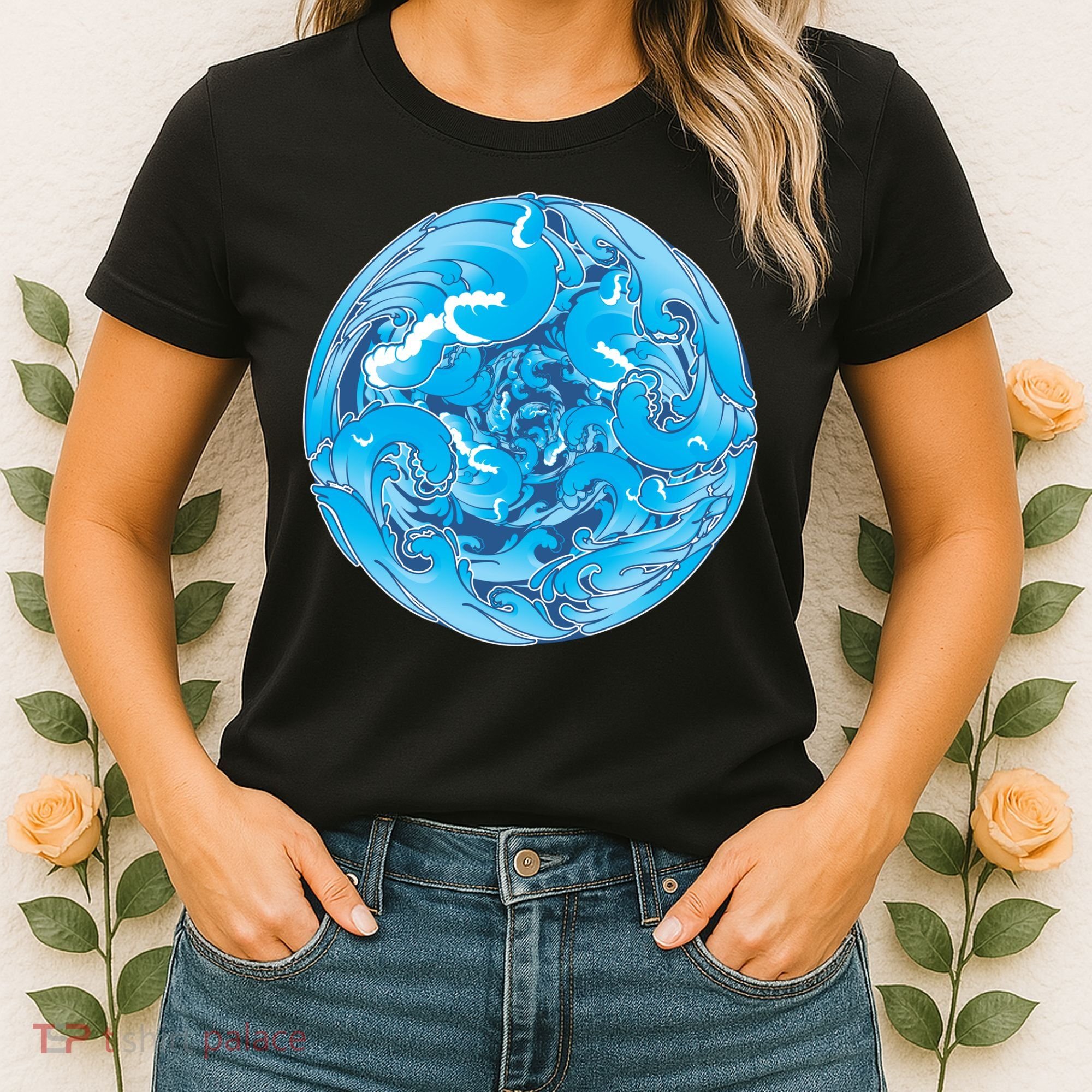 Great Wave Water Ball Emblem Women's T-Shirt