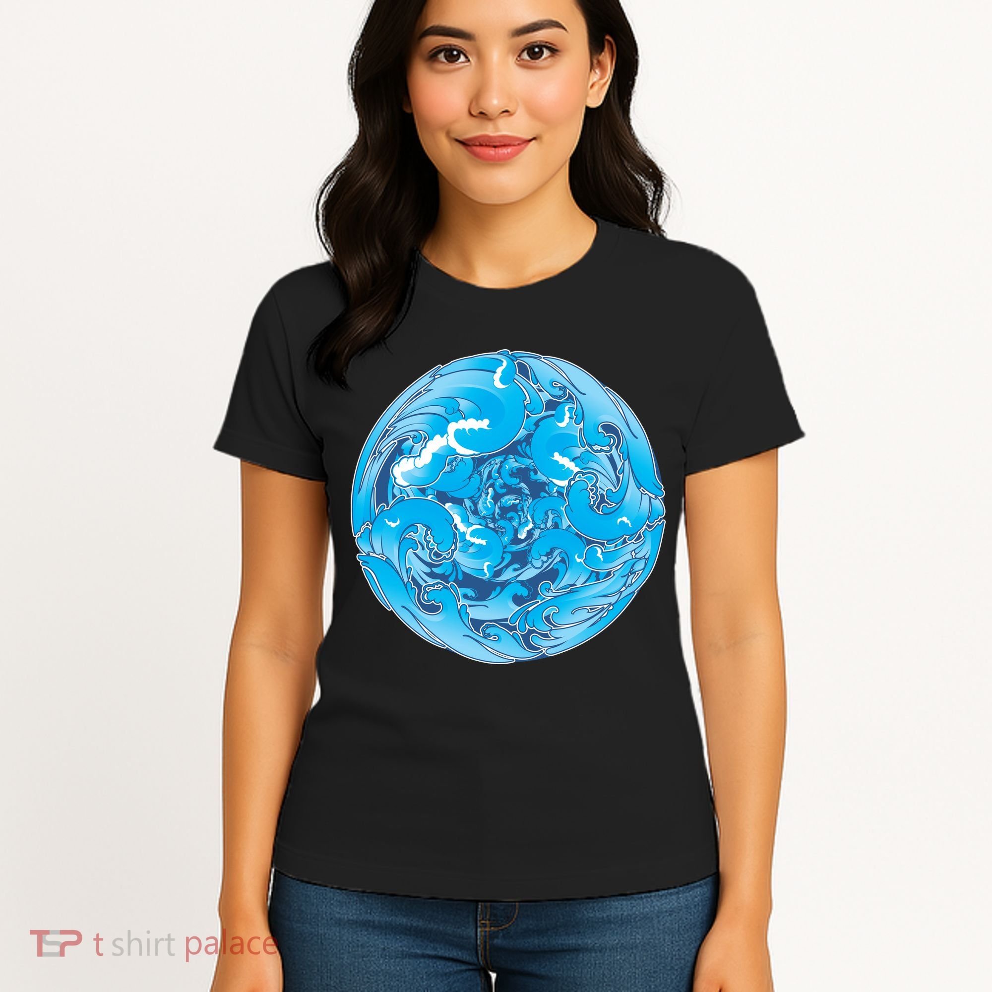 Great Wave Water Ball Emblem Women's T-Shirt