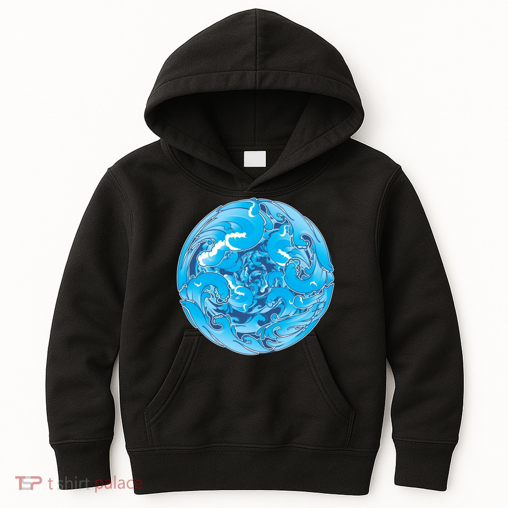 Great Wave Water Ball Emblem Kids Hoodie
