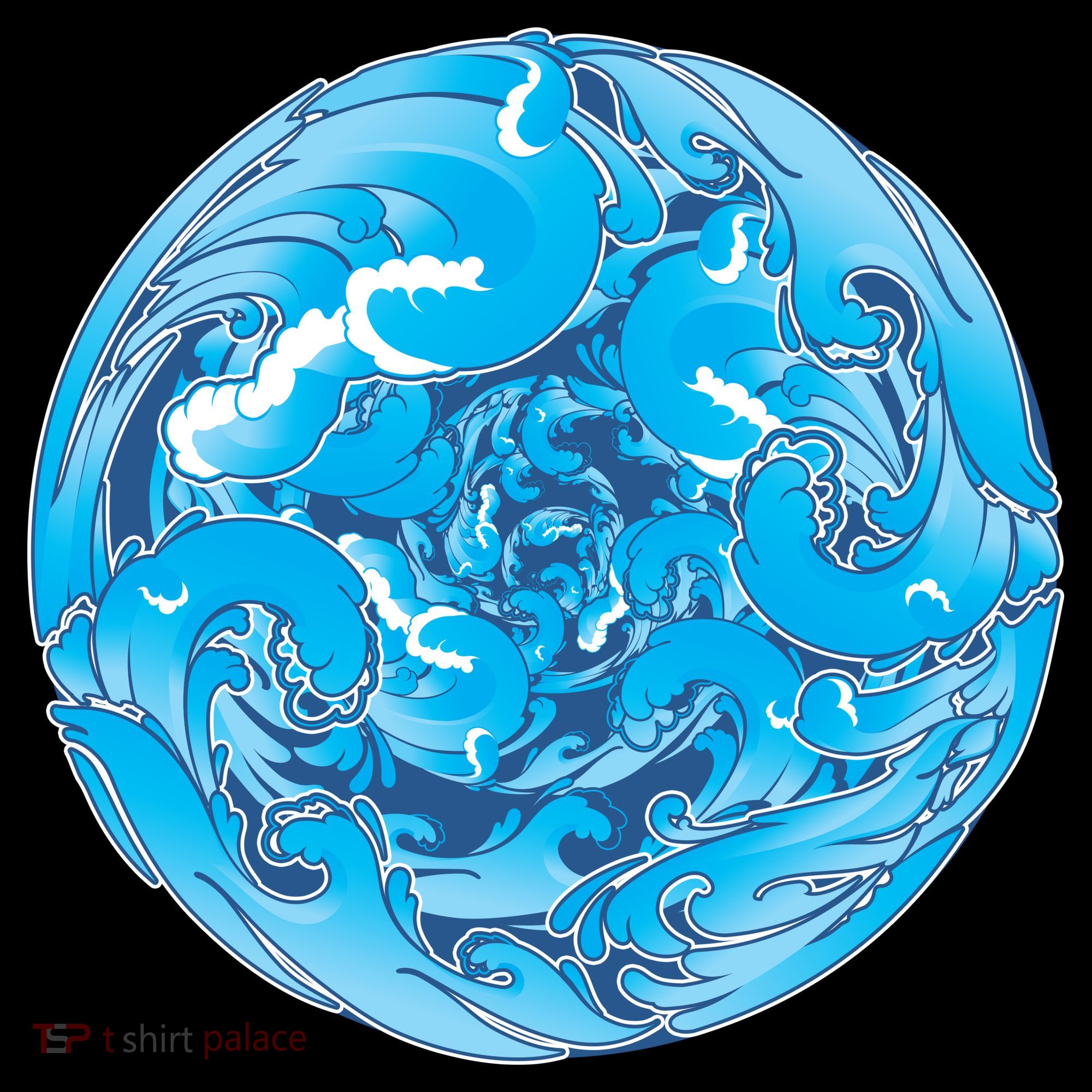 Great Wave Water Ball Emblem Kids Long Sleeve Shirt