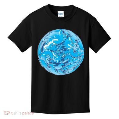 Great Wave Water Ball Emblem Kids T-Shirt