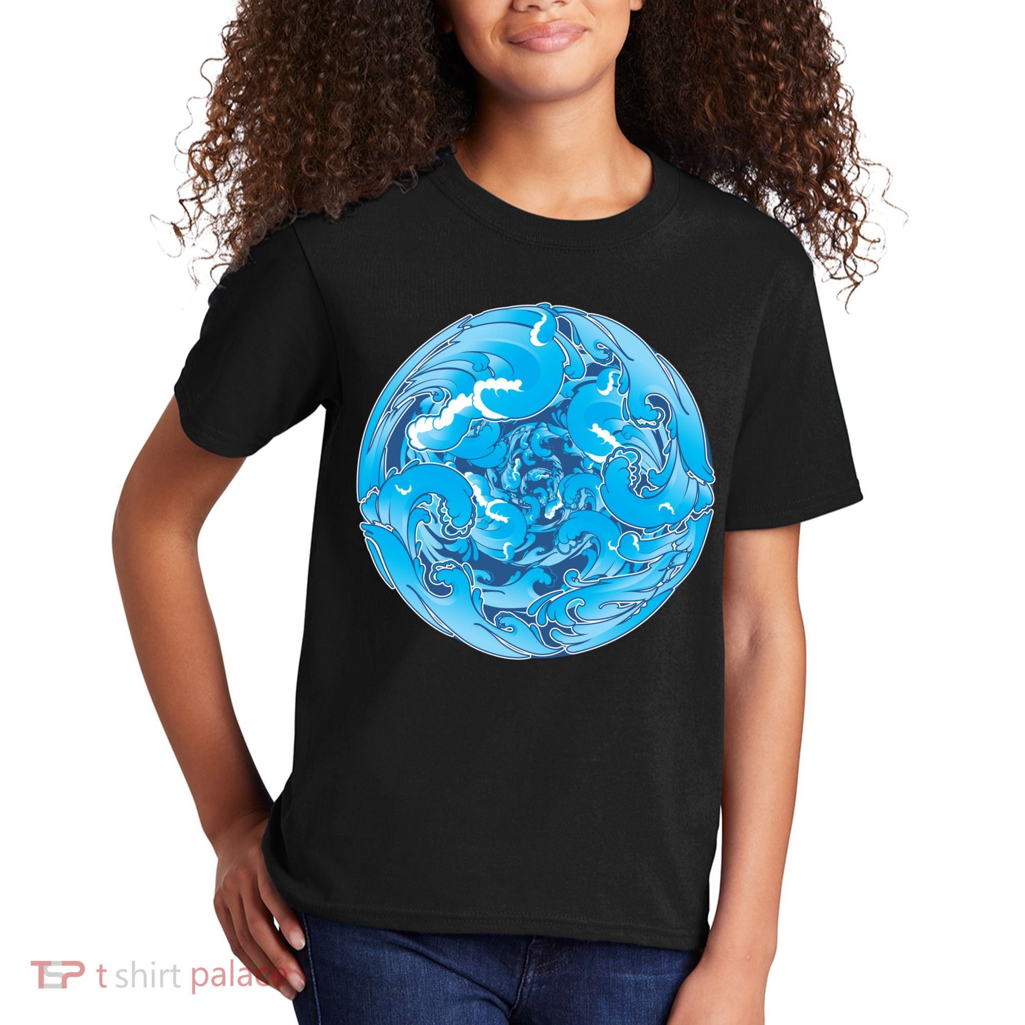 Great Wave Water Ball Emblem Kids T-Shirt