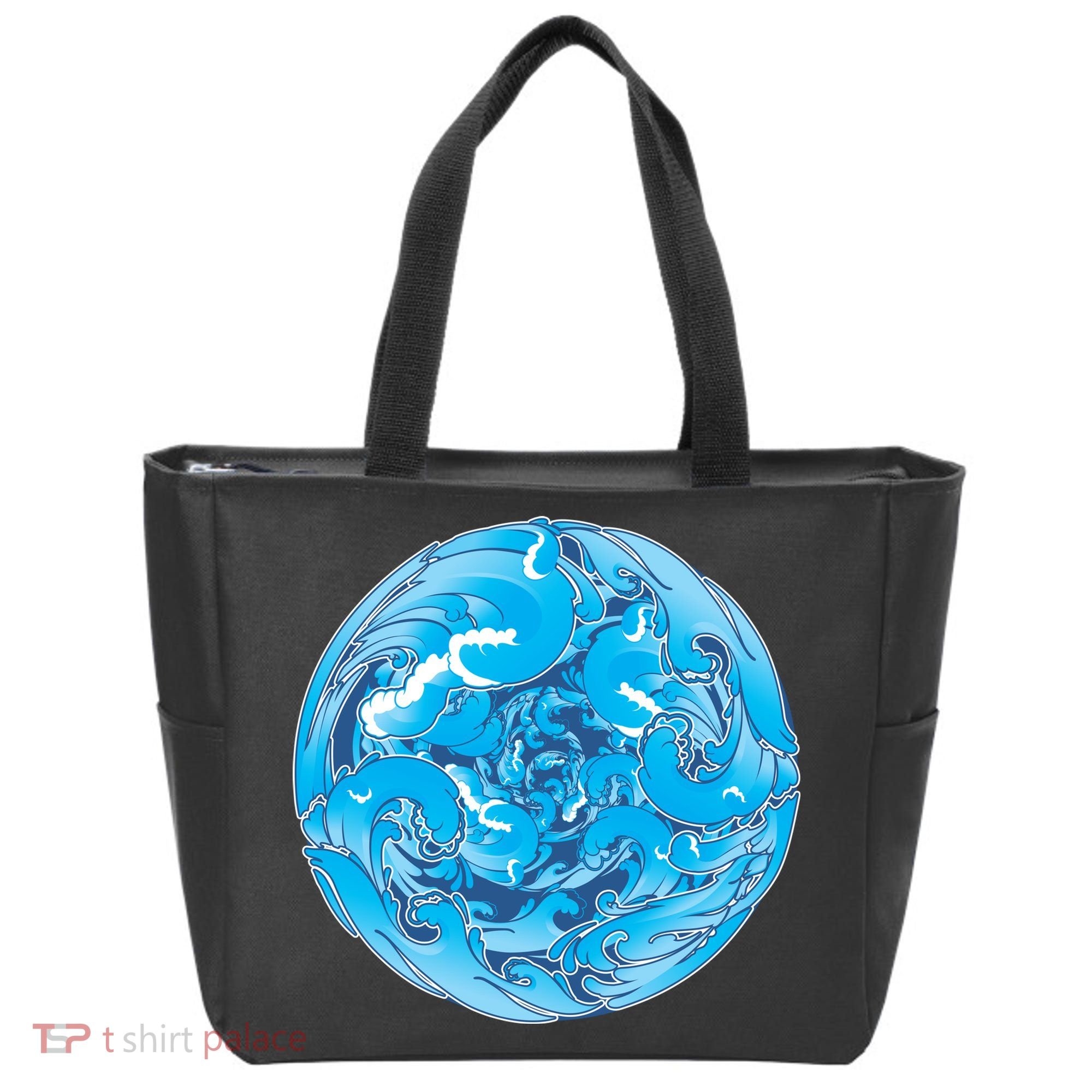Great Wave Water Ball Emblem Tote Bag