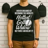 Golf Widow Wife Hottest Golfer Funny Golfing T-Shirt thumb 6