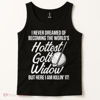 Golf Widow Wife Hottest Golfer Funny Golfing Tank Top thumb 2