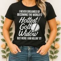 Golf Widow Wife Hottest Golfer Funny Golfing Women's T-Shirt thumb 2