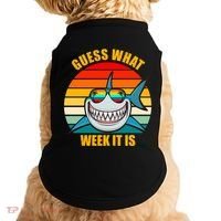 Guess What Week It Is Retro Shark Week Doggie Tank thumb 0