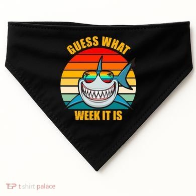 Guess What Week It Is Retro Shark Week USA-Made Doggie Bandana