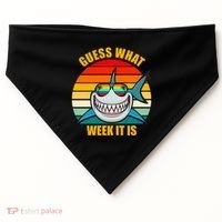 Guess What Week It Is Retro Shark Week USA-Made Doggie Bandana thumb 0
