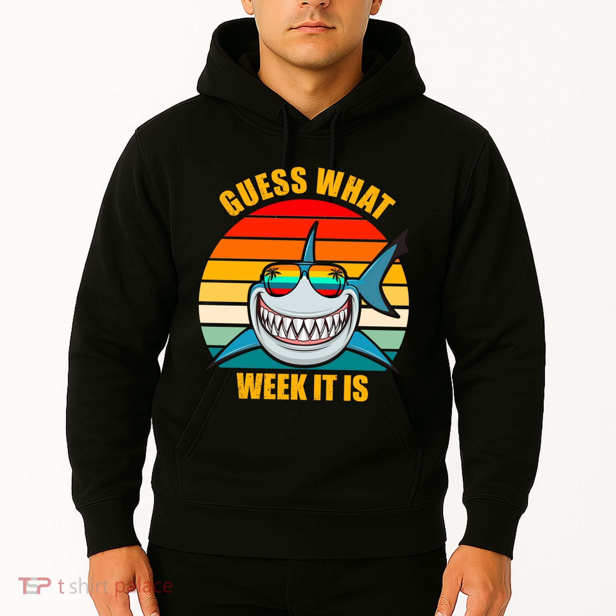 Guess What Week It Is Retro Shark Week Hoodie