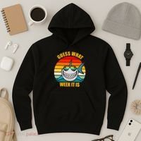 Guess What Week It Is Retro Shark Week Hoodie thumb 3