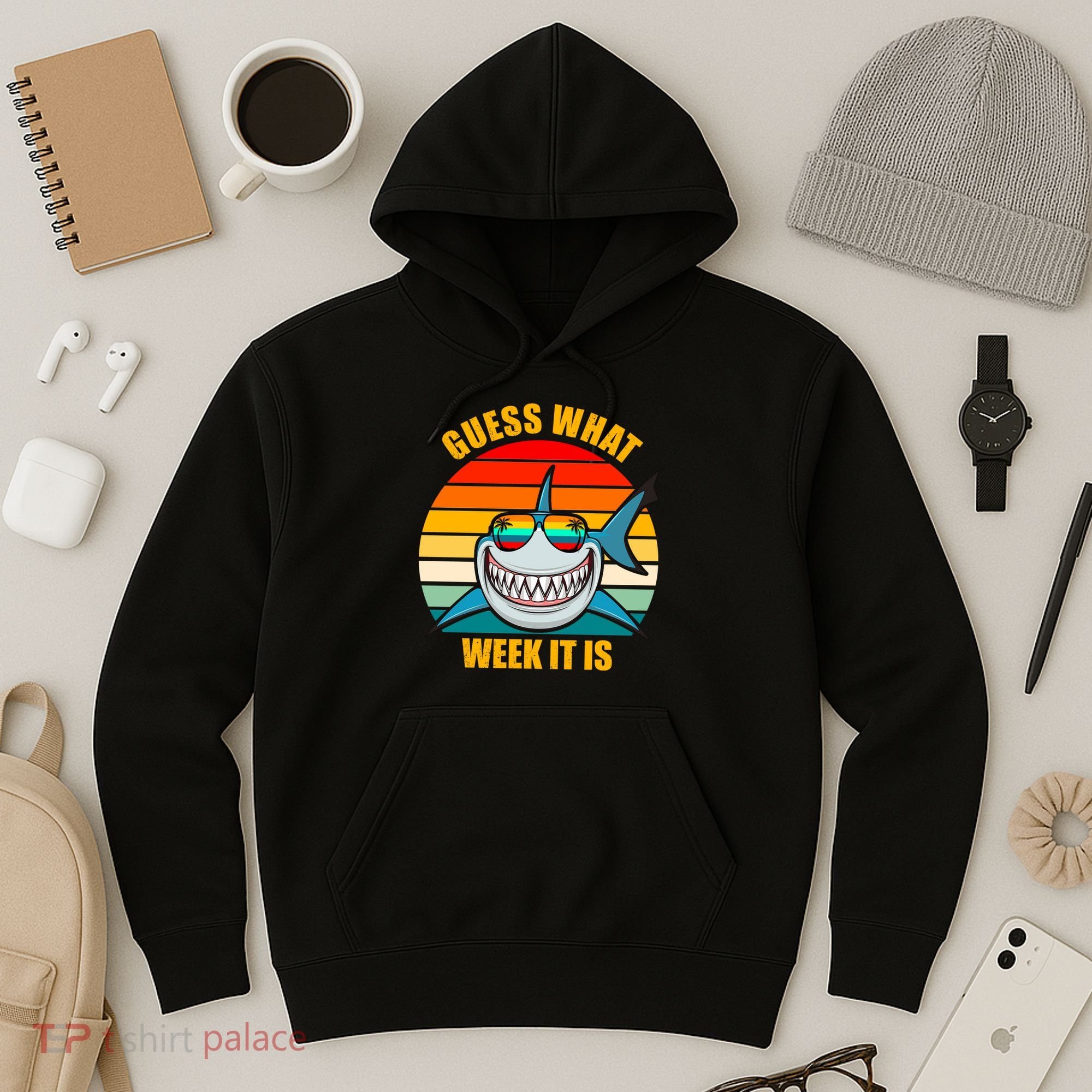 Guess What Week It Is Retro Shark Week Hoodie
