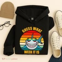 Guess What Week It Is Retro Shark Week Hoodie thumb 4