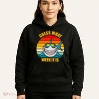 Guess What Week It Is Retro Shark Week Hoodie thumb 5