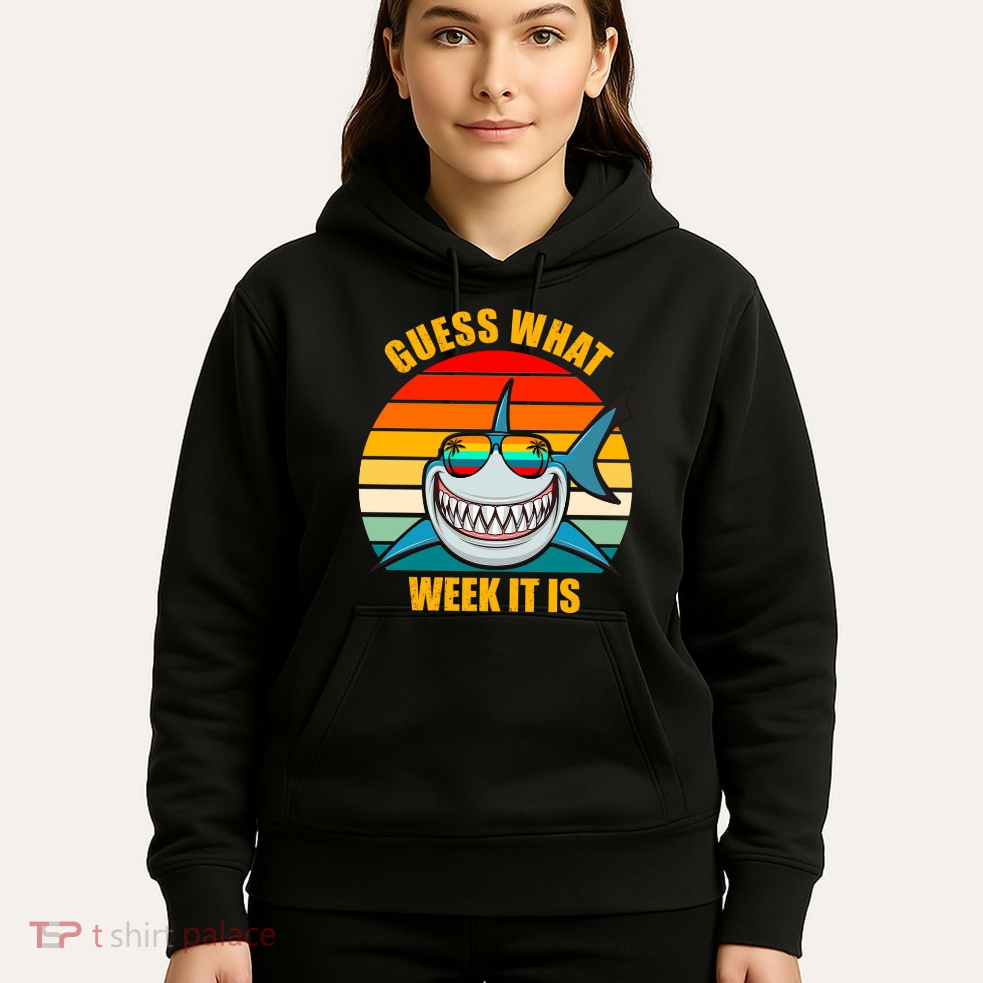 Guess What Week It Is Retro Shark Week Hoodie