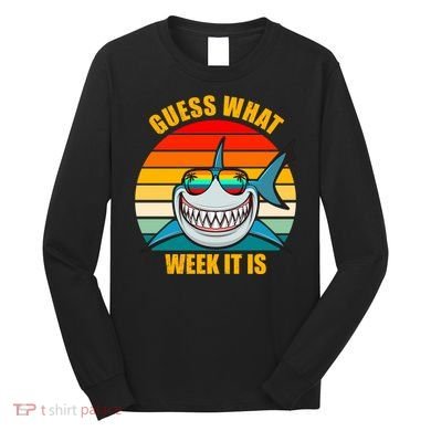 Guess What Week It Is Retro Shark Week Long Sleeve Shirt