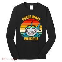 Guess What Week It Is Retro Shark Week Long Sleeve Shirt thumb 0
