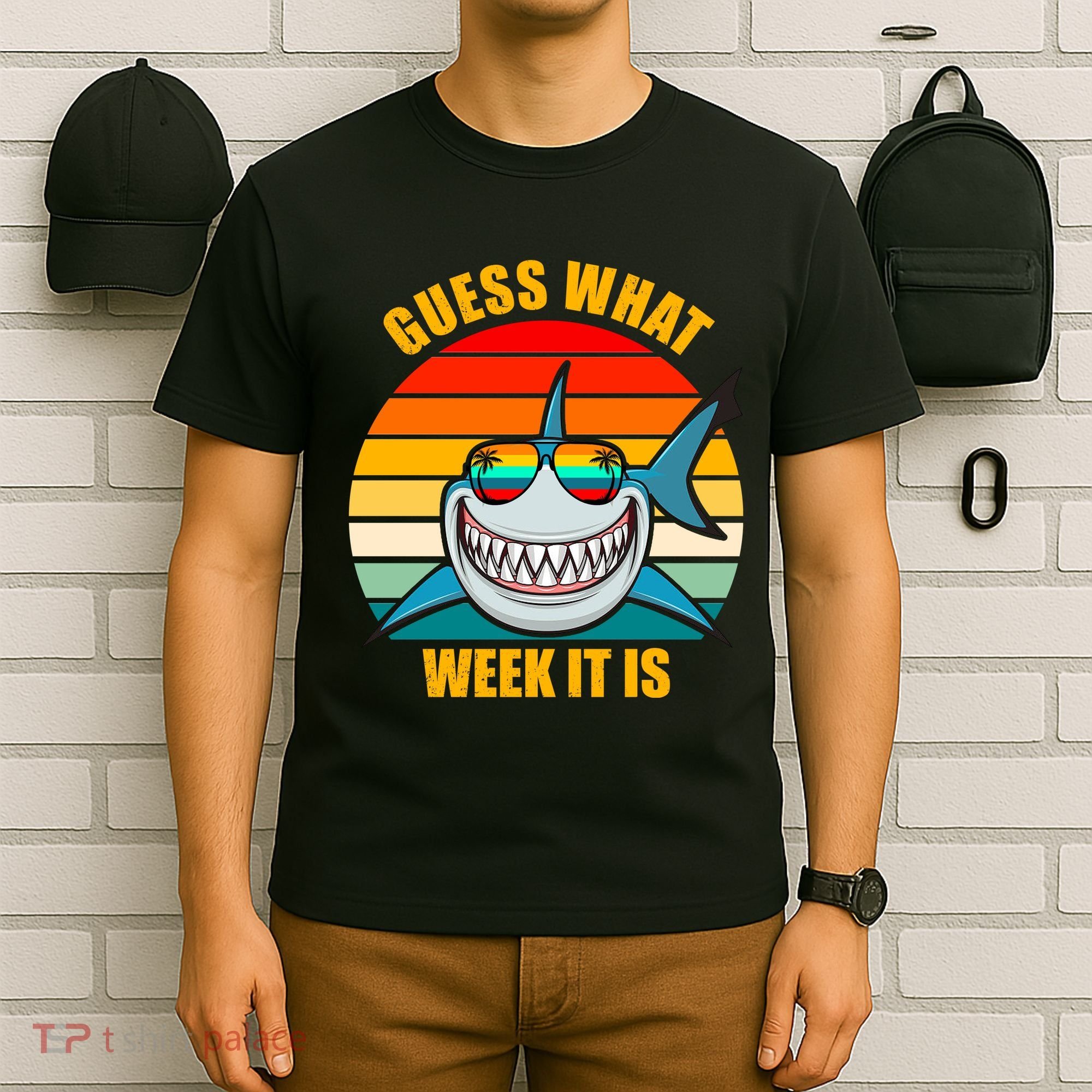 Guess What Week It Is Retro Shark Week T-Shirt