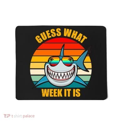 Guess What Week It Is Retro Shark Week Mousepad