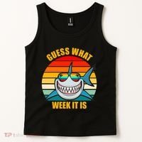 Guess What Week It Is Retro Shark Week Tank Top thumb 2