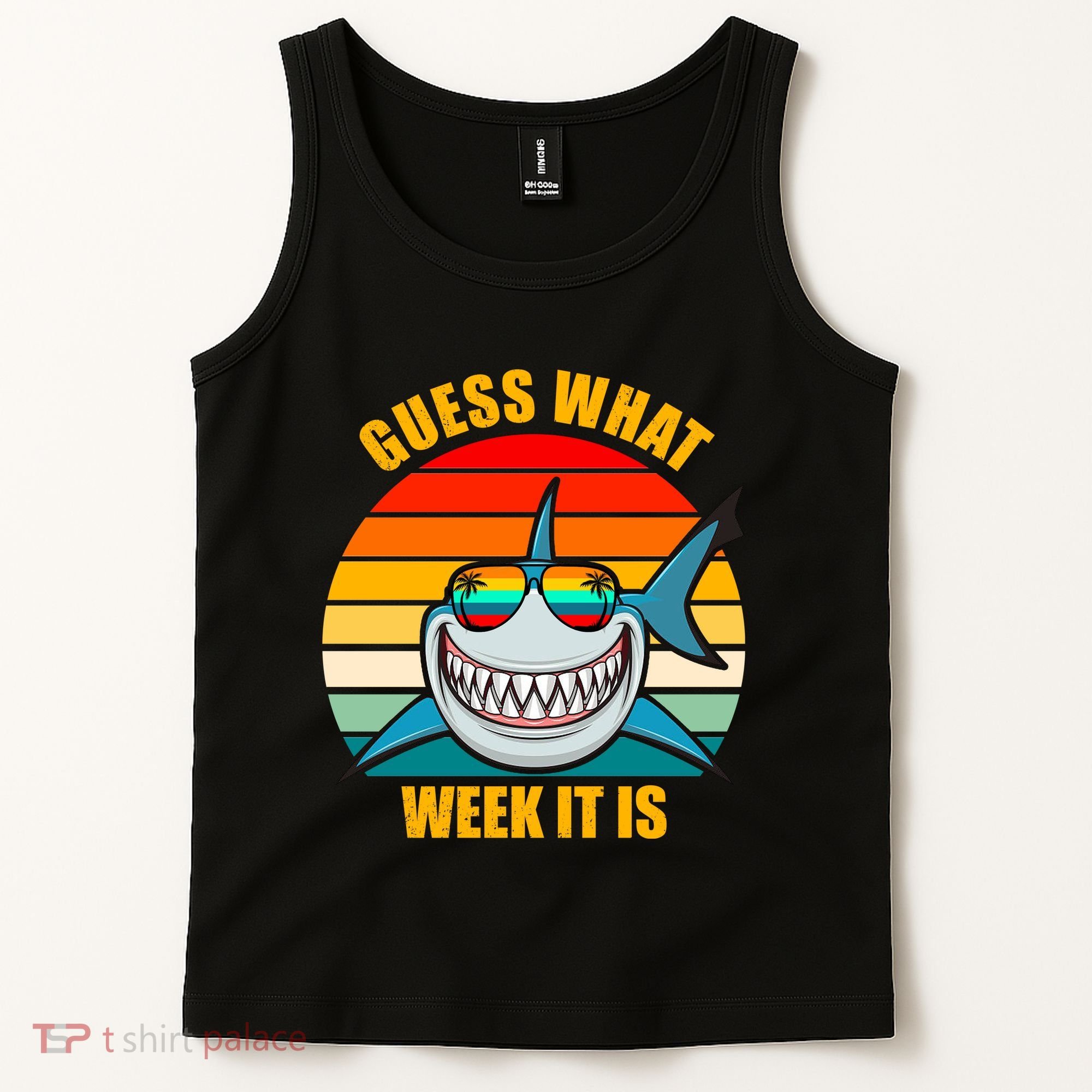 Guess What Week It Is Retro Shark Week Tank Top