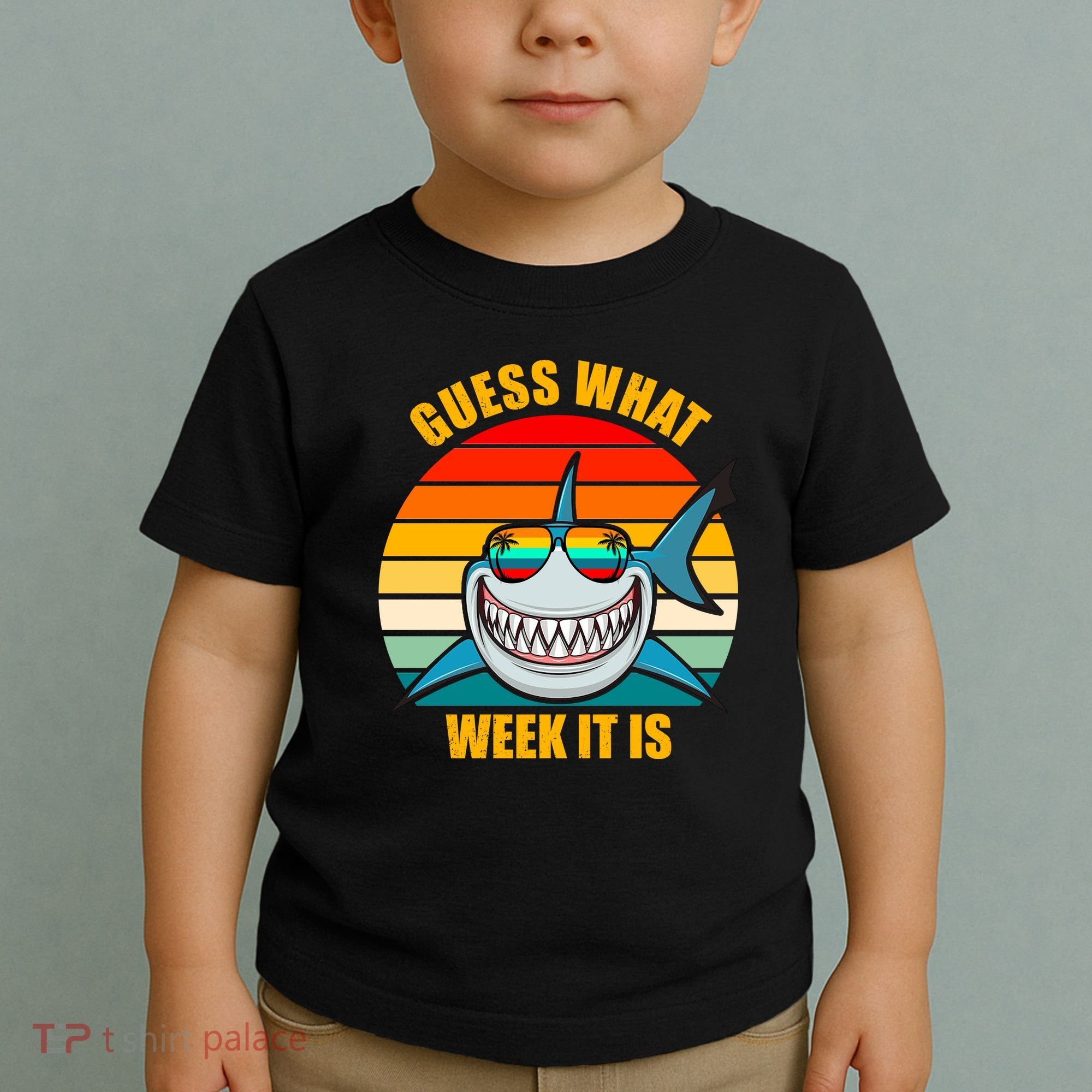 Guess What Week It Is Retro Shark Week Toddler T-Shirt