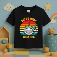 Guess What Week It Is Retro Shark Week Toddler T-Shirt thumb 3