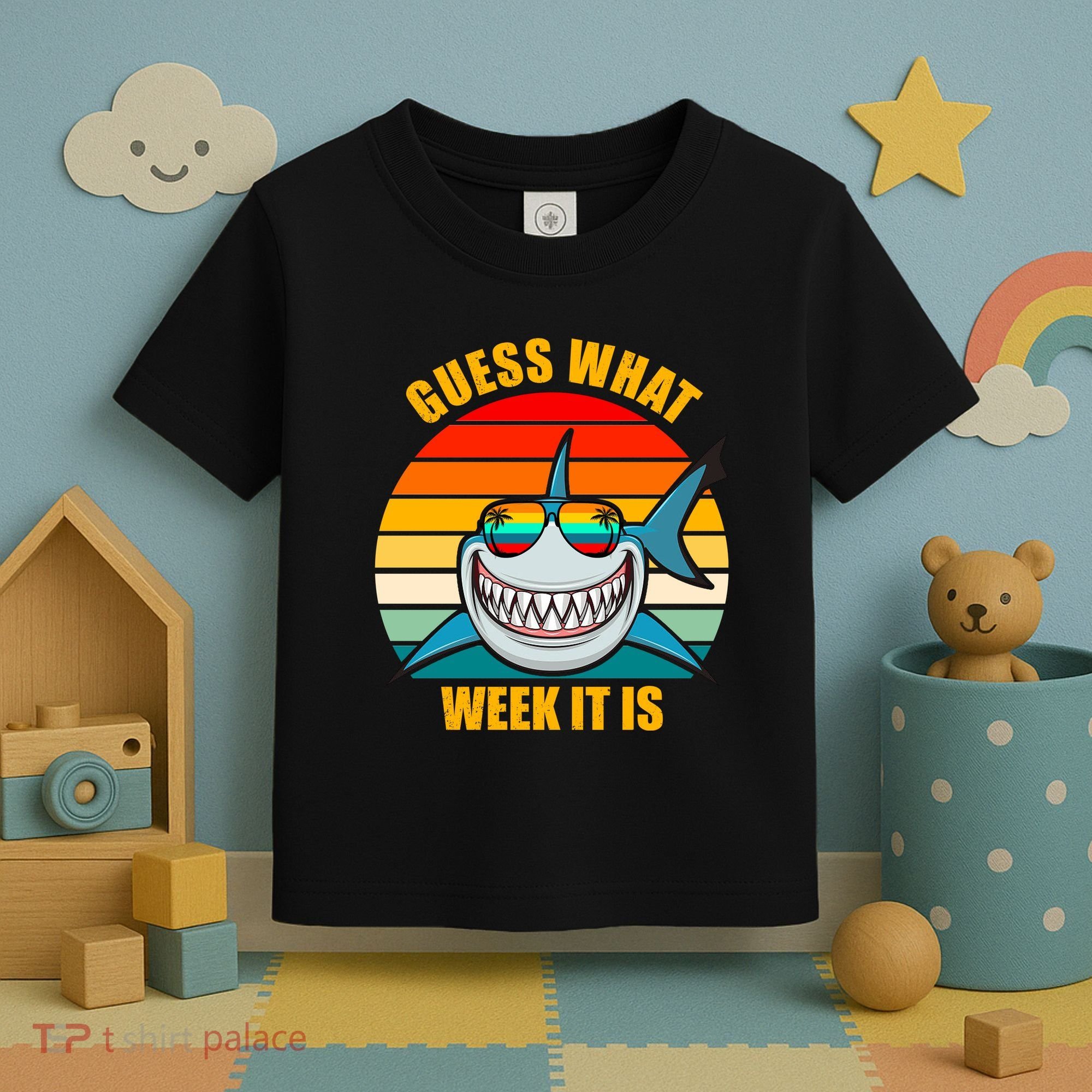 Guess What Week It Is Retro Shark Week Toddler T-Shirt