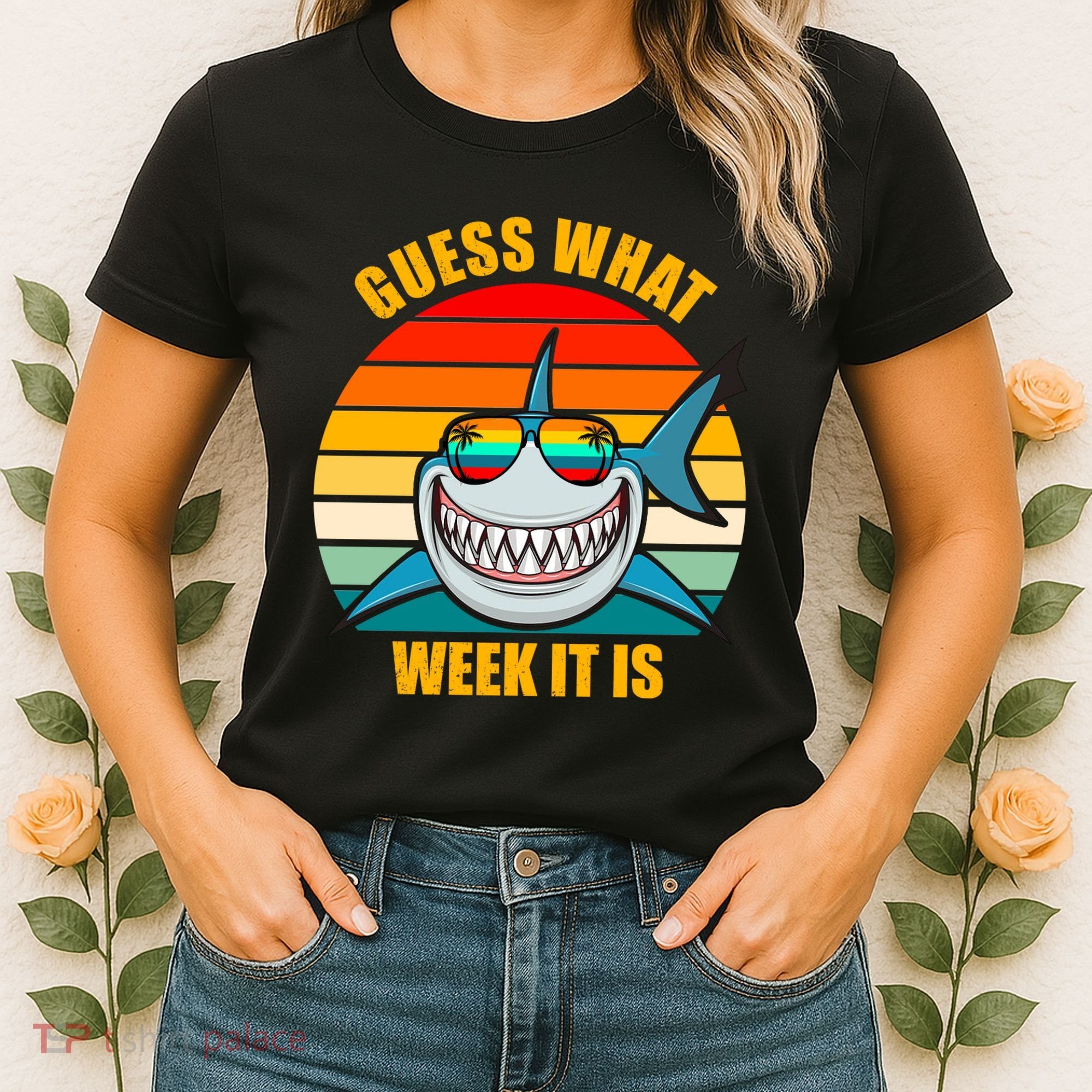 Guess What Week It Is Retro Shark Week Women's T-Shirt