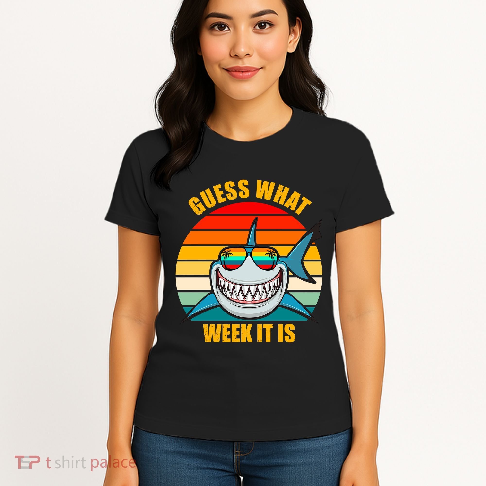 Guess What Week It Is Retro Shark Week Women's T-Shirt