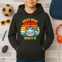 Guess What Week It Is Retro Shark Week Kids Hoodie thumb 2