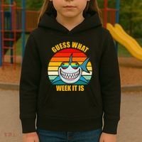 Guess What Week It Is Retro Shark Week Kids Hoodie thumb 3