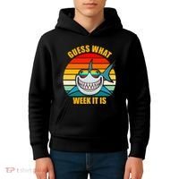 Guess What Week It Is Retro Shark Week Kids Hoodie thumb 4