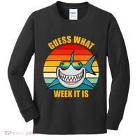 Guess What Week It Is Retro Shark Week Kids Long Sleeve Shirt thumb 0