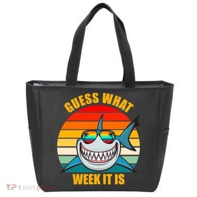 Guess What Week It Is Retro Shark Week Tote Bag