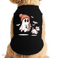Ghost With Walking Dog Halloween Doggie Tank thumb 0