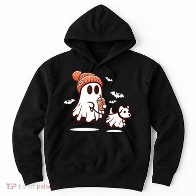 Ghost With Walking Dog Halloween Hoodie