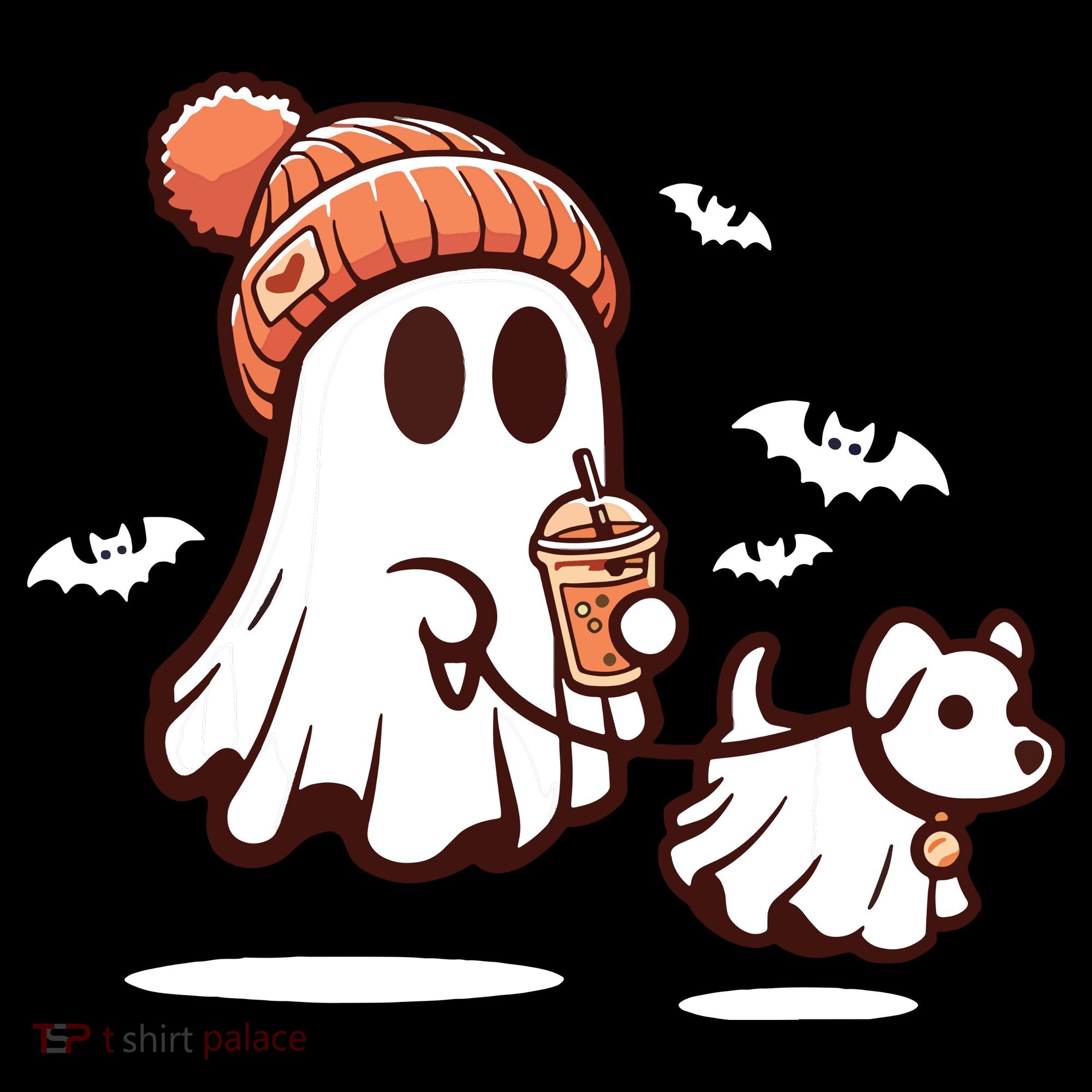Ghost With Walking Dog Halloween Baby Bodysuit