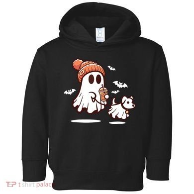 Ghost With Walking Dog Halloween Toddler Hoodie