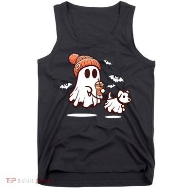 Ghost With Walking Dog Halloween Tank Top