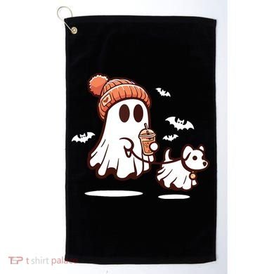 Ghost With Walking Dog Halloween Golf Towel