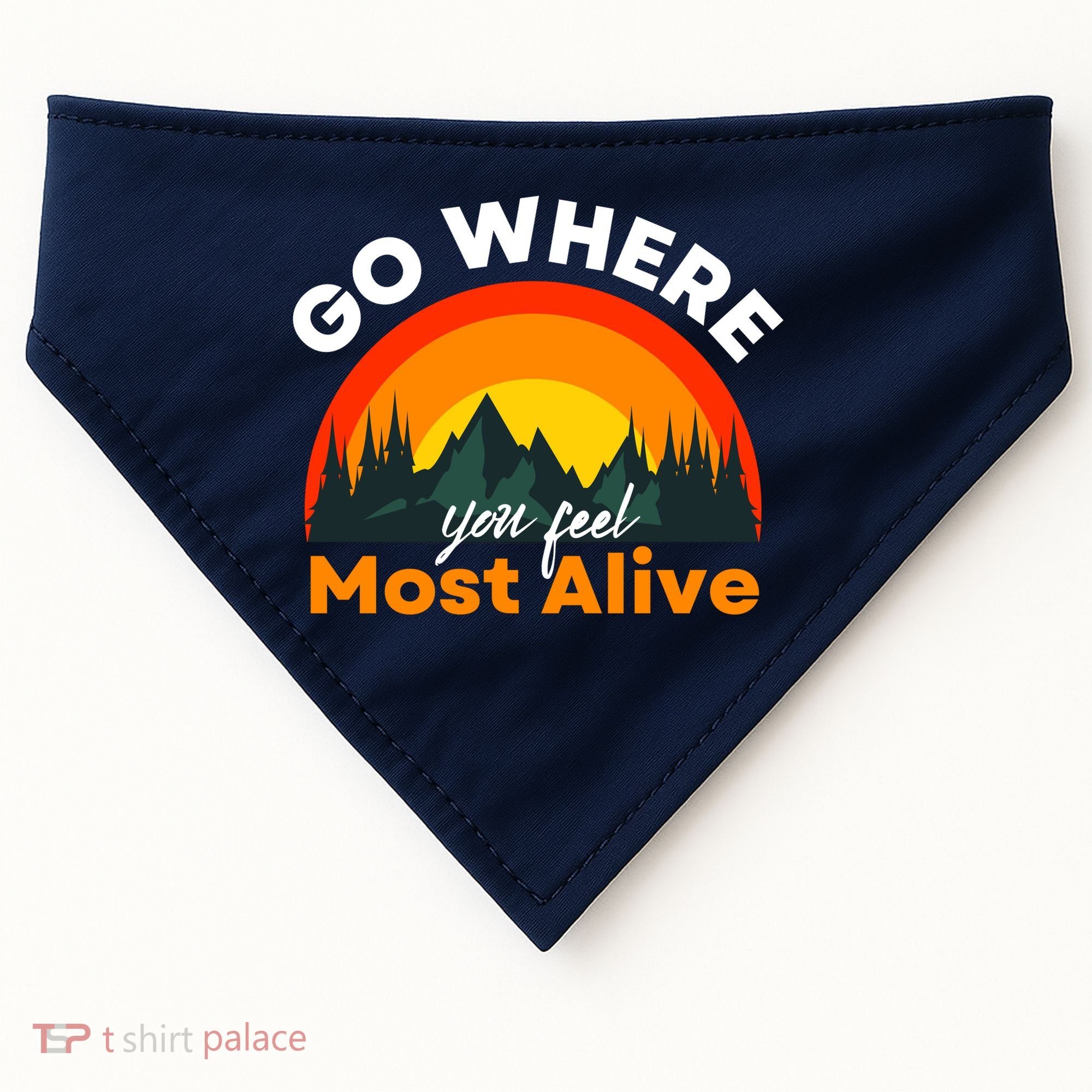 Go Where You Feel Most Alive Sunset Nature USA-Made Doggie Bandana