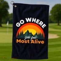 Go Where You Feel Most Alive Sunset Nature Golf Towel thumb 1