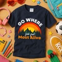 Go Where You Feel Most Alive Sunset Nature Kids T-Shirt thumb 3