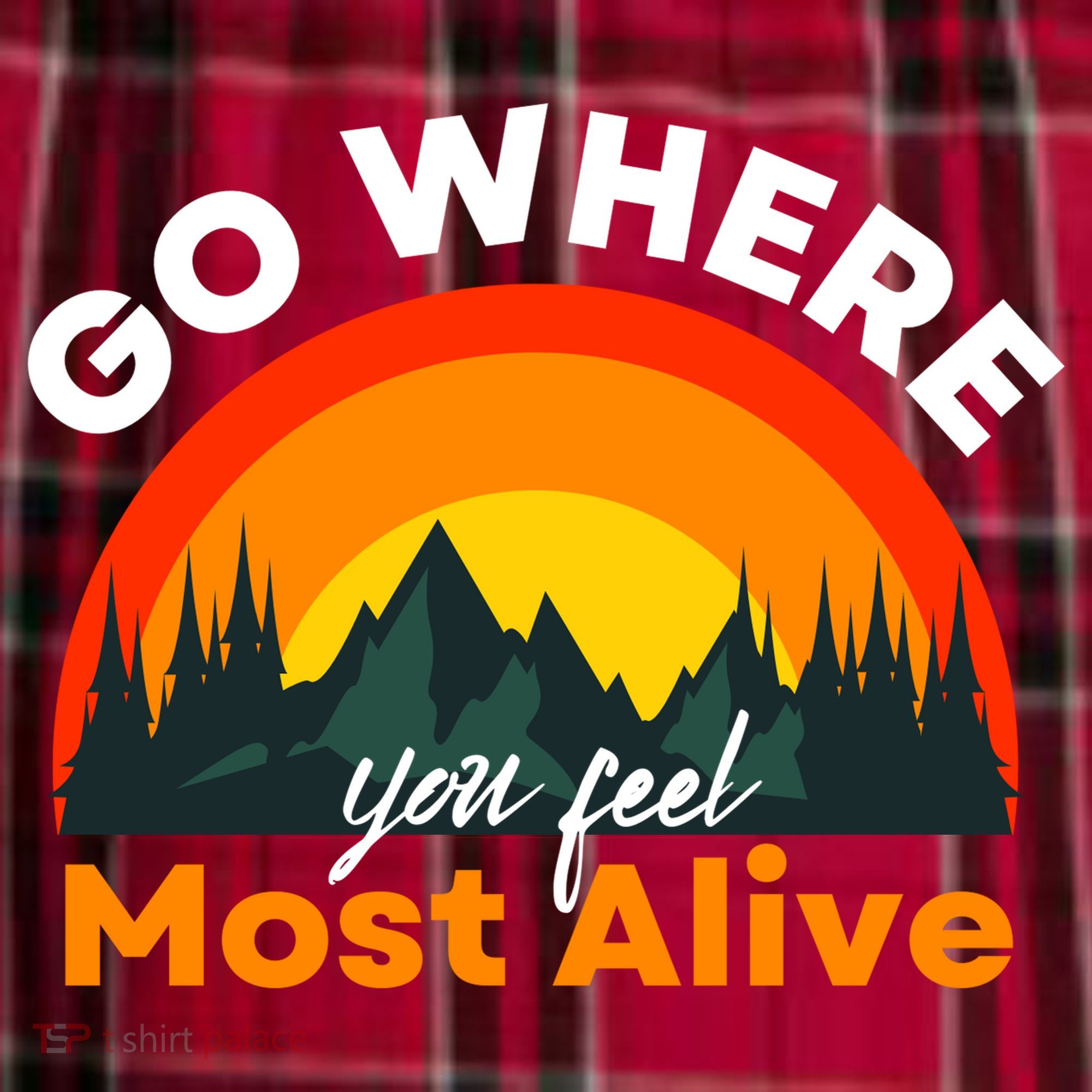 Go Where You Feel Most Alive Sunset Nature Men's Flannel Plaid Pajama Pants