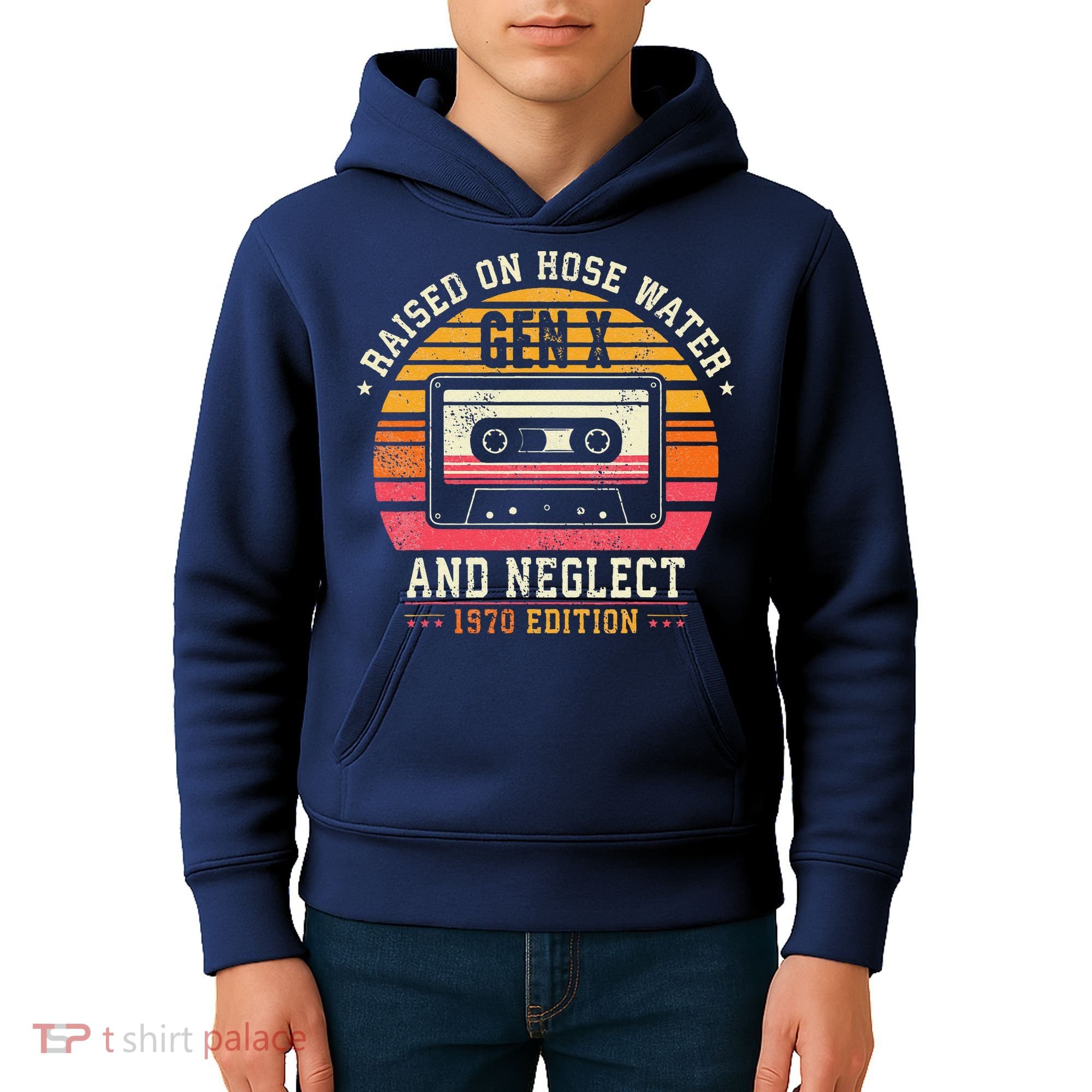 Gen X 1970 Edition Raised On Hose Water And Neglect Kids Hoodie