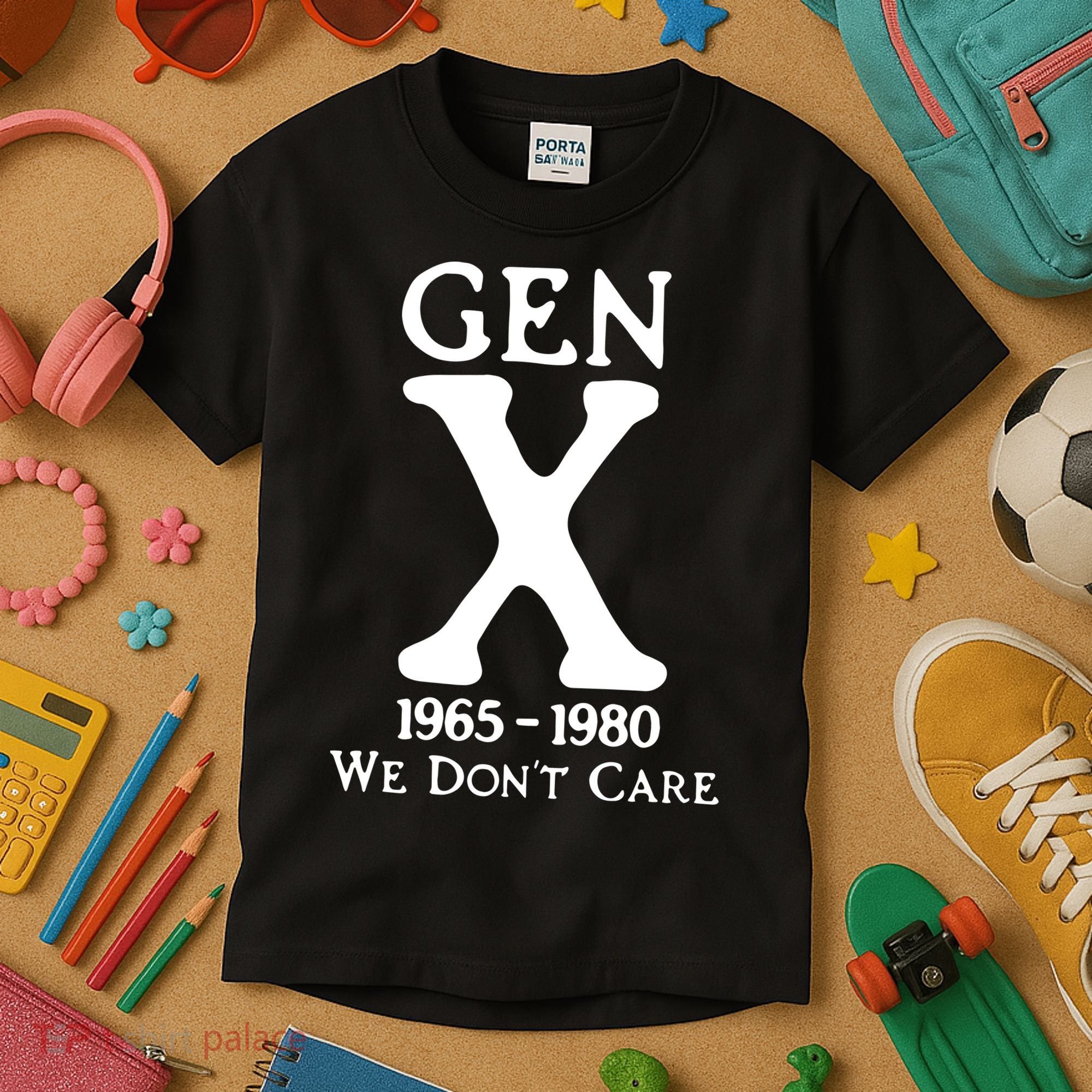 Gen X 1965 1980 We DonT Care Kids T-Shirt